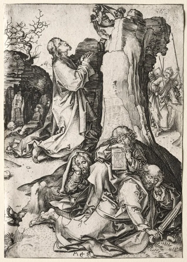 The Passion: The Agony in the Garden, by Martin Schongauer, 1480