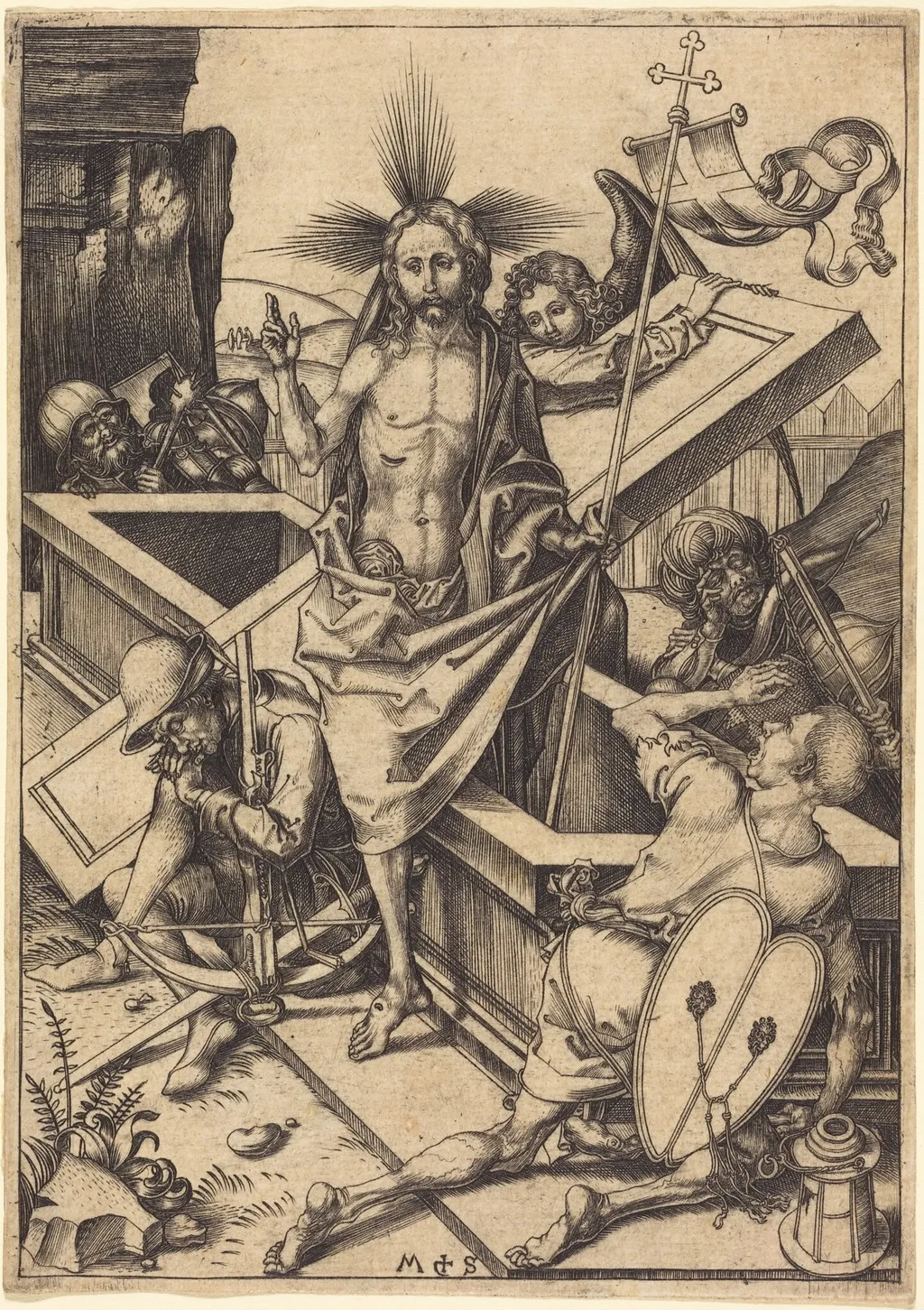 The Resurrection, by Martin Schongauer, ink, 1480