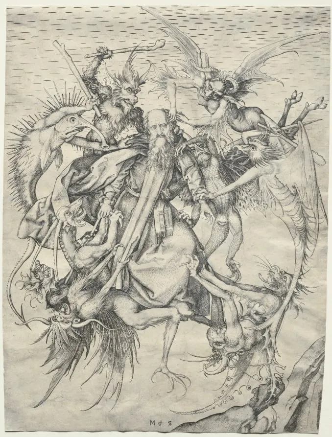 The Temptation of St. Anthony, by Martin Schongauer, 1472