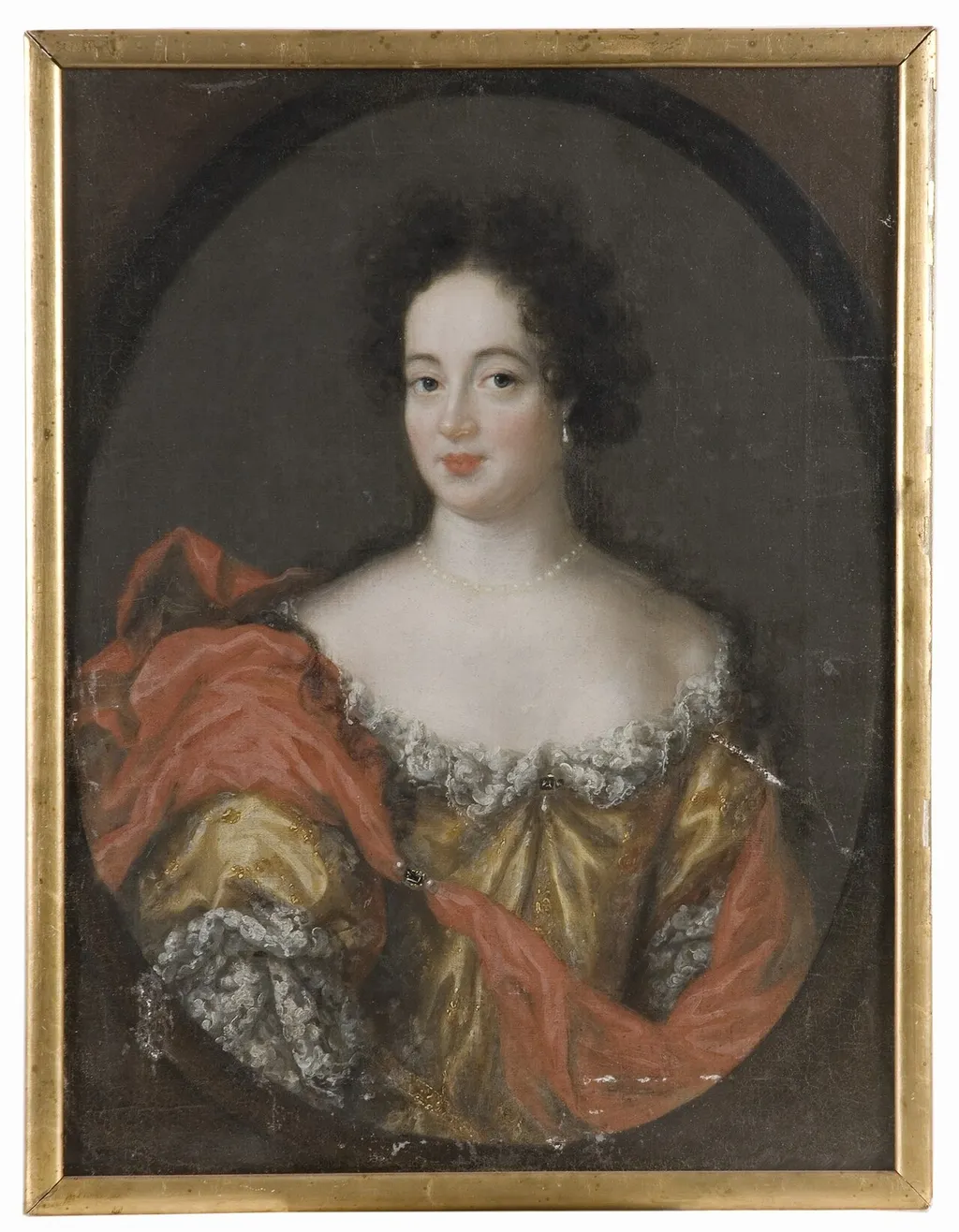 Agnes Wrangel, levnadsdata okända, möjligen hovfröken hos riksänkedrottning Hedvig Eleonora, by Martin van Meytens, oil