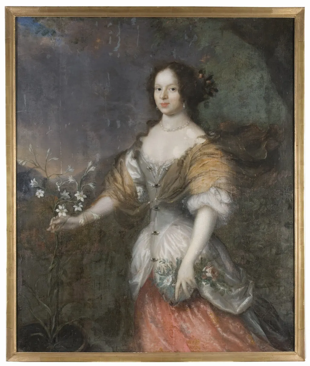Anna Catharina Wrangel af Lindeberg (1656(?)-1724), friherrinna, g.m. friherre Christer Bonde, by Martin van Meytens, oil, 1690