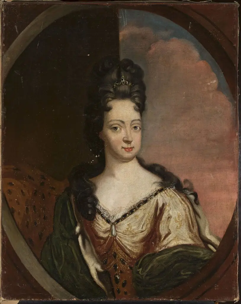 Elisabeth Christine of Brunswick-Wolfenbüttel (1691–1750), wife of emperor Charles VI, against clouds, by Martin van Meytens