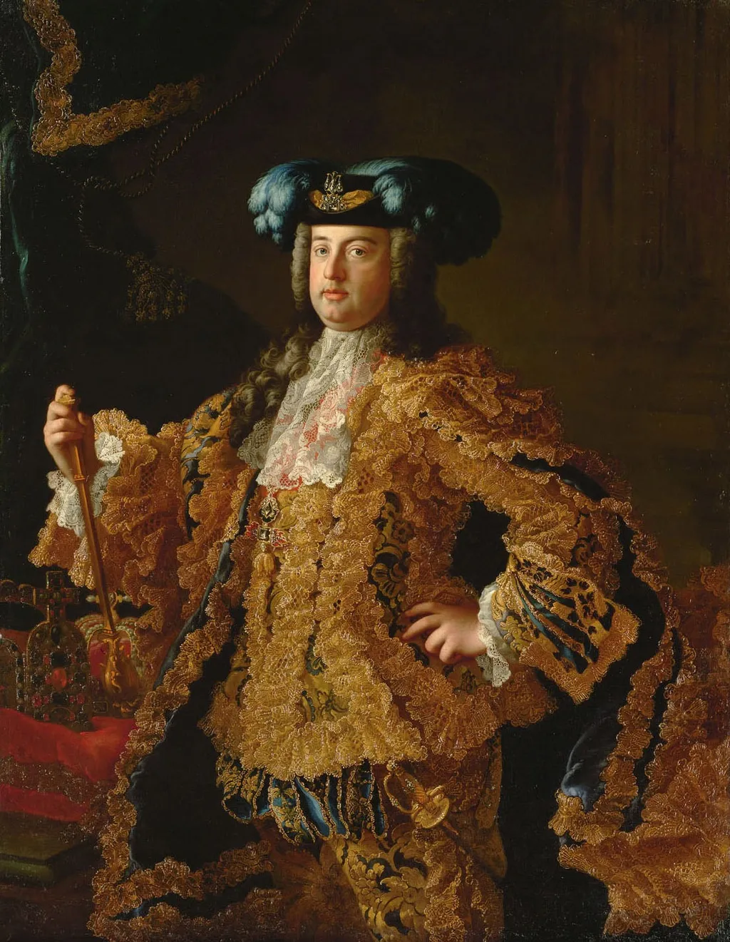 Herzog Franz (I.) Stephan von Lothringen (1708-1765), in reichem Hofkleid, Kniestück, by Martin van Meytens, oil, 1745
