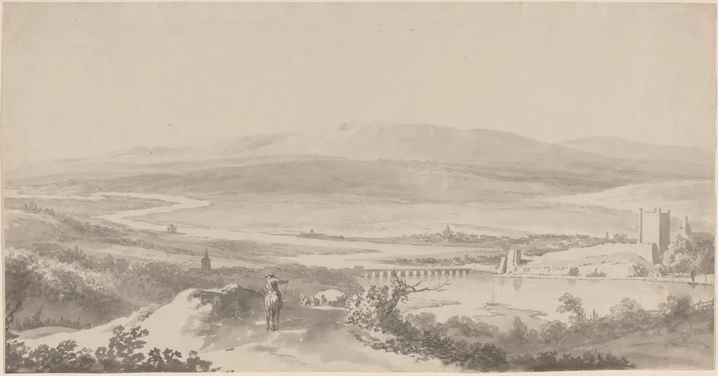 Panorama of the Danube near Grinzing, by Martin von Molitor, paint, 1794