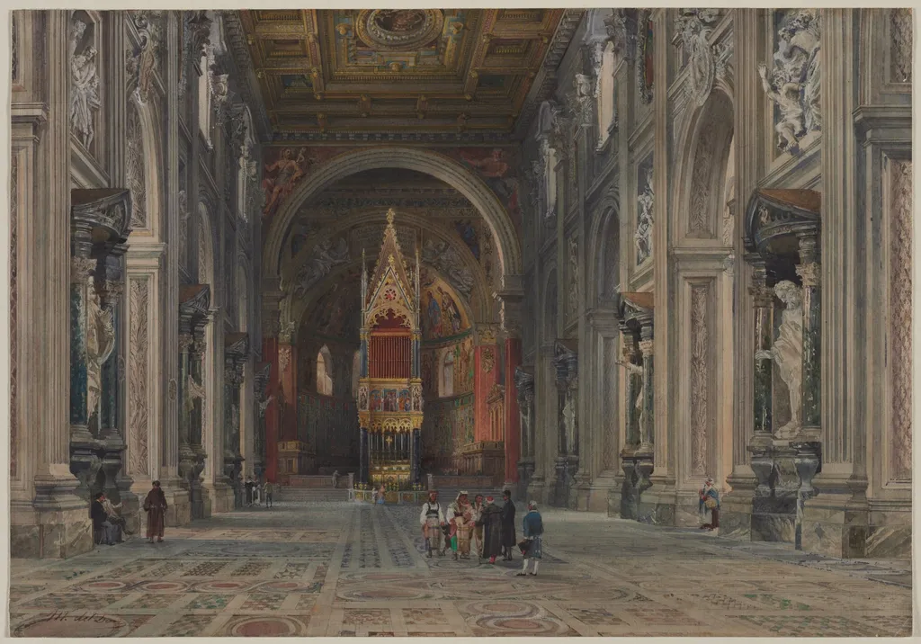 Interior of San Giovanni in Laterano, Rome, by Martino del Don, 1896