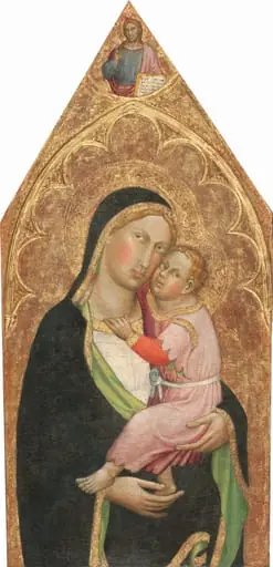Madonna and Child, with the Blessing Christ [middle panel], by Martino di Bartolomeo
