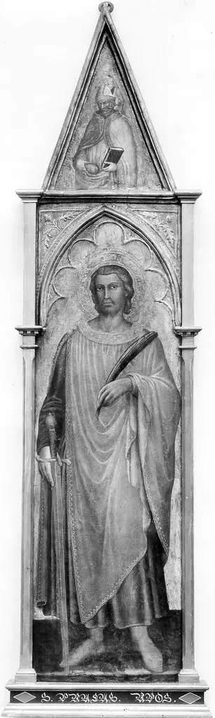Saint Julian the Hospitaler (with Saint Nicholas of Bari), by Martino di Bartolomeo
