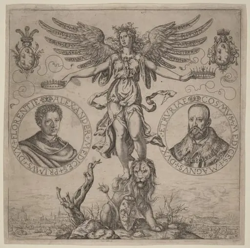Alexander de Medicis and Cosmo de Medicis, by Martino Rota