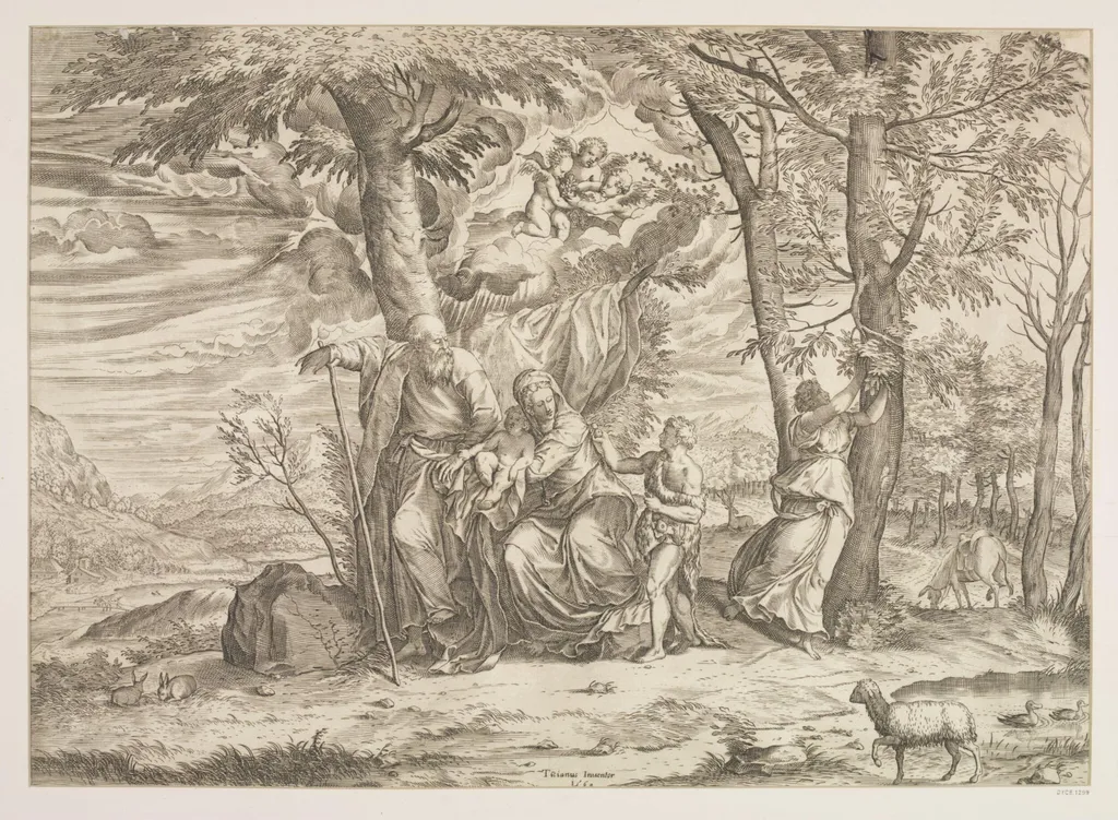Holy Family, by Martino Rota, 1550