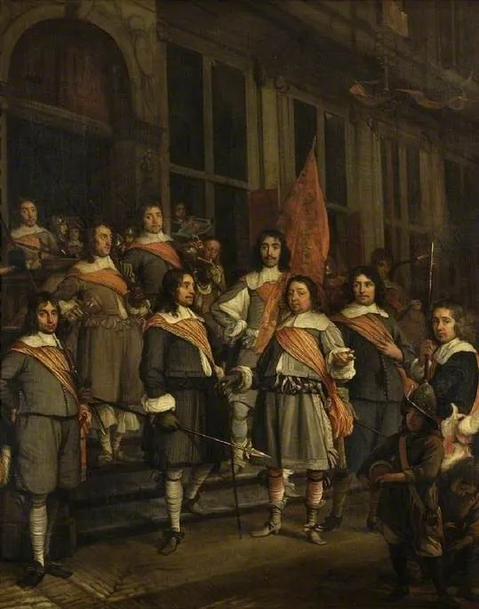 A Company of the Hague Arquebusiers, by Martinus Lengele, oil, 1660