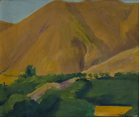 Armenian landscape, by Martiros Saryan, tempera, 1914