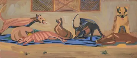 Dogs. Constantinople, by Martiros Saryan, tempera, 1910