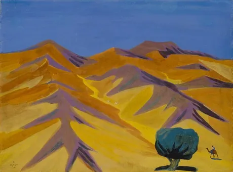 Egyptian Desert, by Martiros Saryan, tempera, 1911