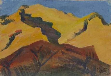 Goghtan (study), by Martiros Saryan, oil, 1914