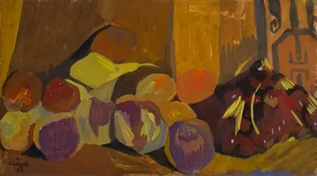 Still life. Brown tones, by Martiros Saryan