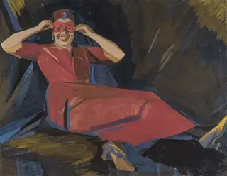 The woman with a mask. S. I. Dimshits, by Martiros Saryan, 1913