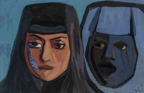 Turkish woman and Egyptian woman, by Martiros Saryan