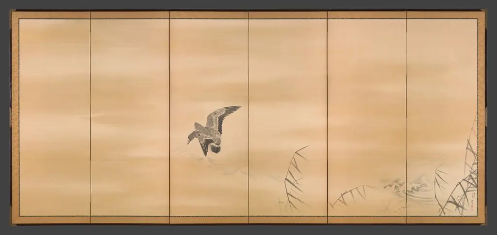 Goose and Reeds; Willows in the Moonlight, by Maruyama Ōkyo 円山応挙