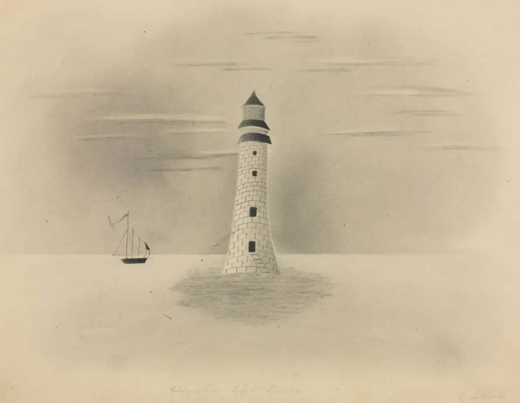 Eddystone Lighthouse, by Mary Altha Nims, 1840