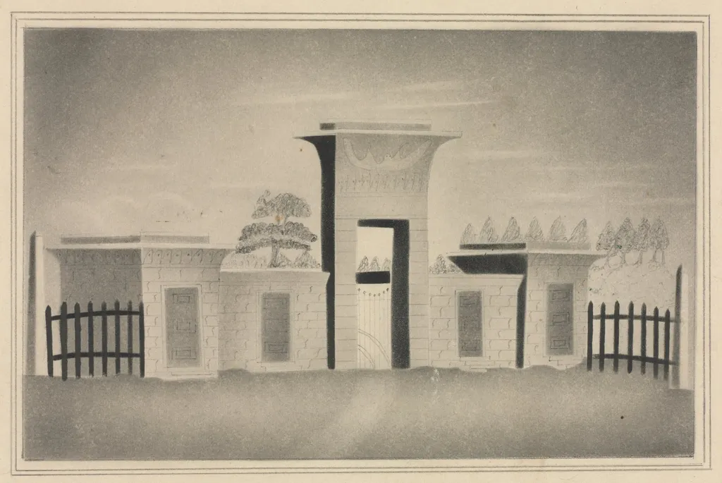 The Gateway of Mount Auburn, near Boston, by Mary Altha Nims, 1804