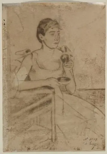 After-Dinner Coffee (verso), by Mary Cassatt