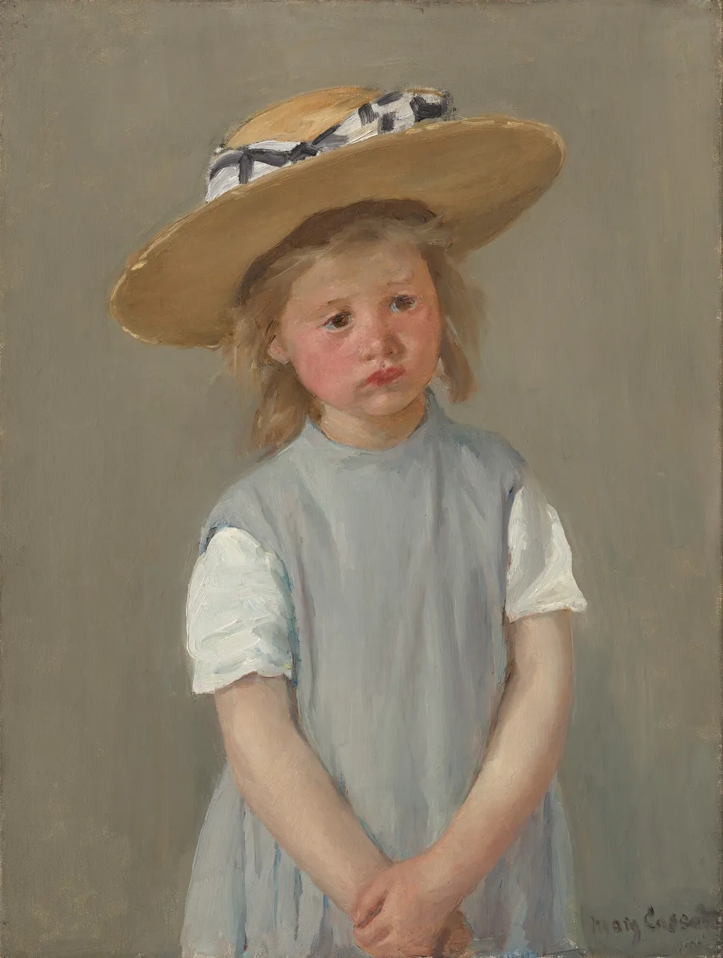 Child in a Straw Hat, by Mary Cassatt, oil, 1886