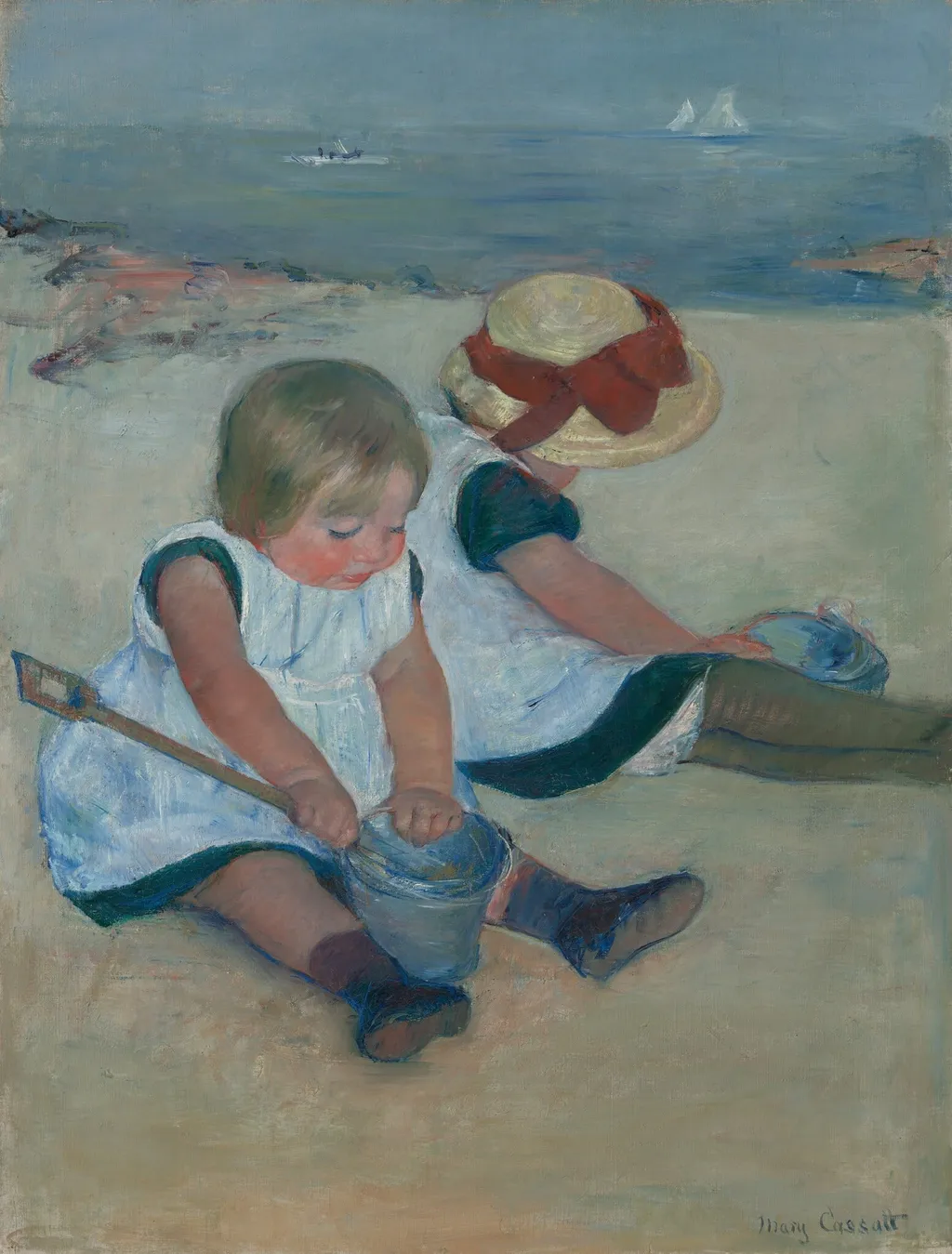 Children Playing on the Beach, by Mary Cassatt, oil, 1884