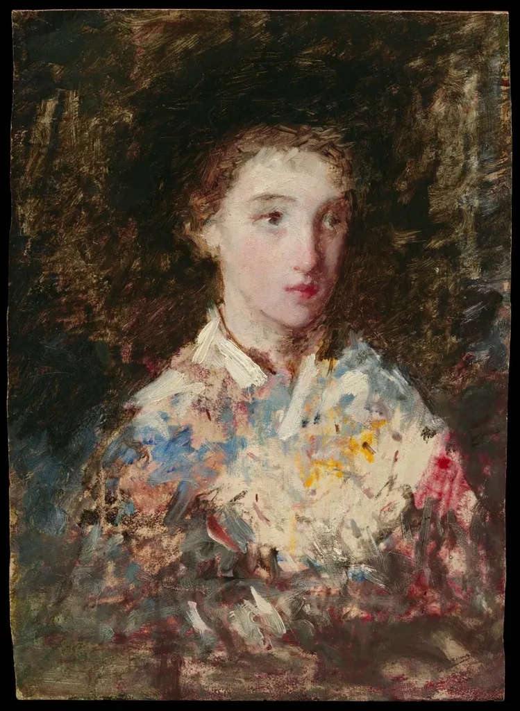 Head of a Young Girl, by Mary Cassatt, unspecified, 1874