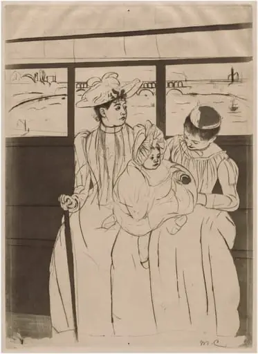 In the Omnibus, by Mary Cassatt