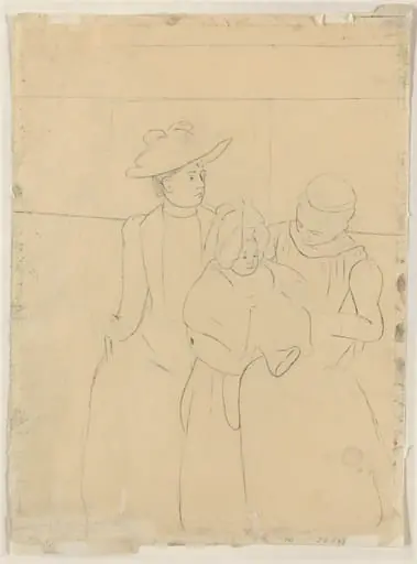 In the Omnibus [verso], by Mary Cassatt