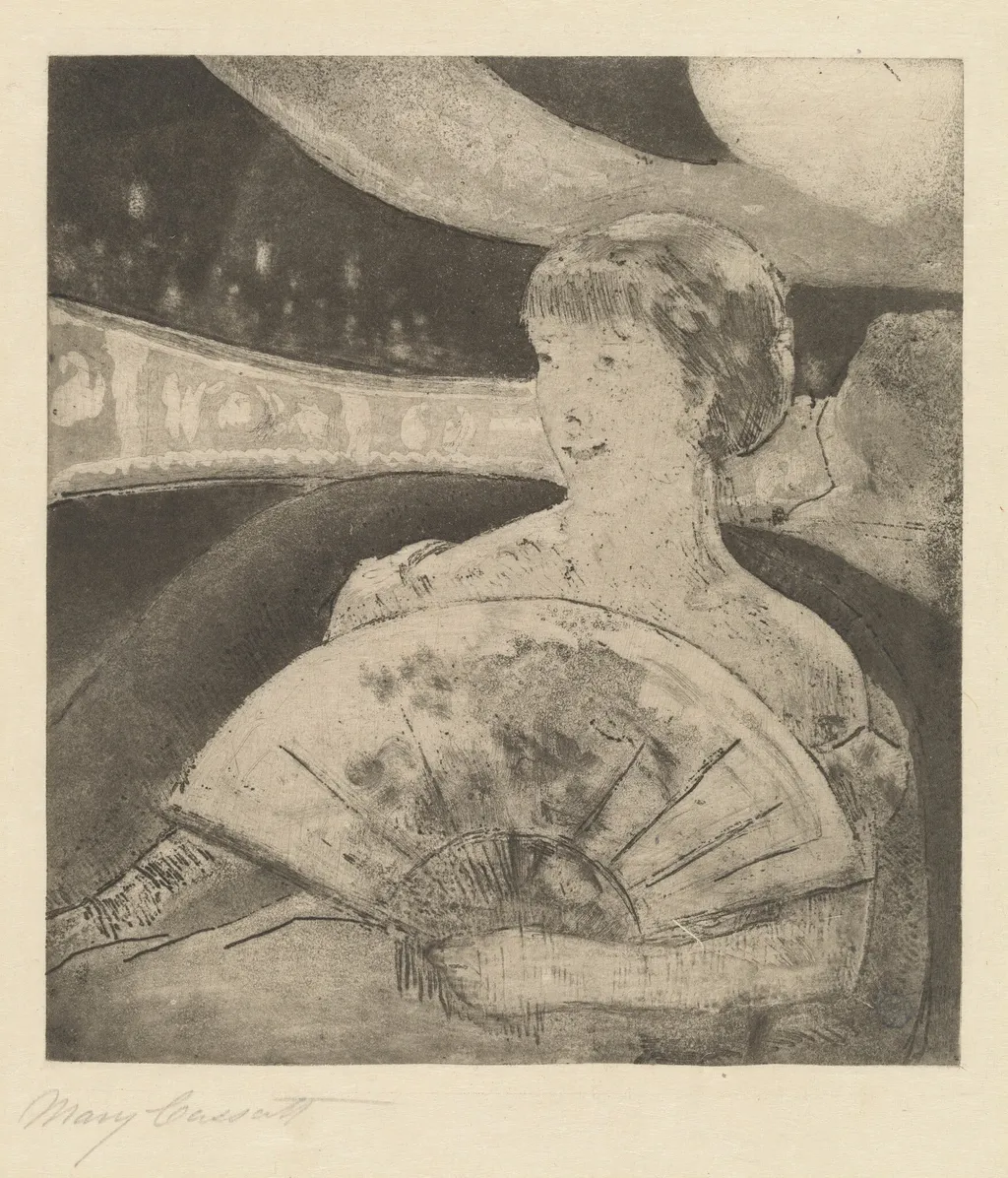 In the Opera Box (No. 3), by Mary Cassatt, ink, 1880