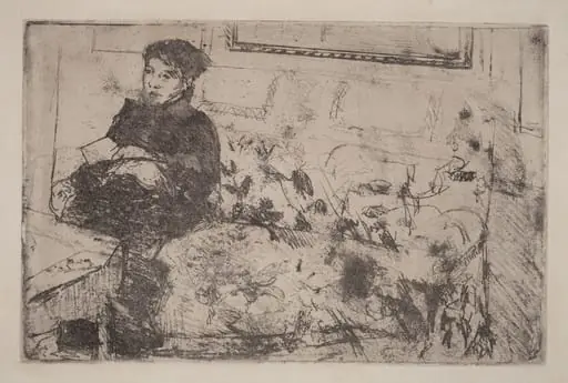 Interior: On the Sofa, by Mary Cassatt