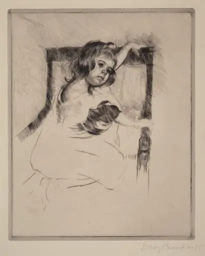 Kneeling in an Armchair, by Mary Cassatt