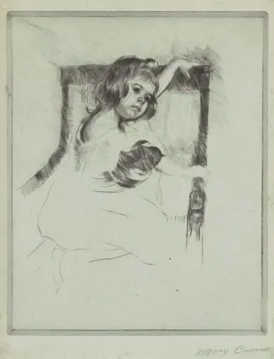 Kneeling in an Armchair, by Mary Cassatt