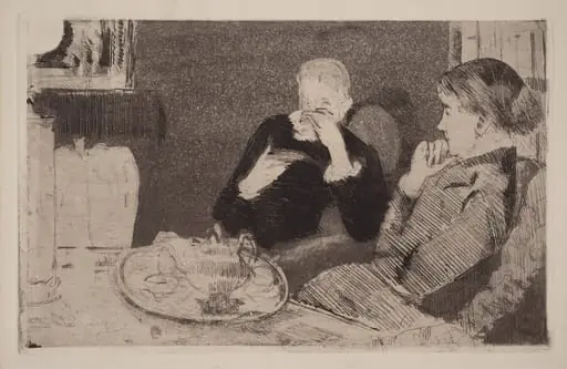 Lydia and Her Mother at Tea, by Mary Cassatt