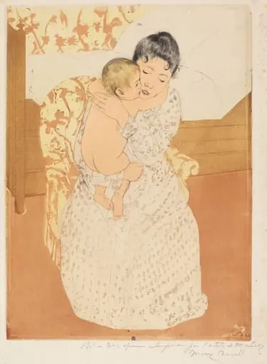 Maternal Caress, by Mary Cassatt