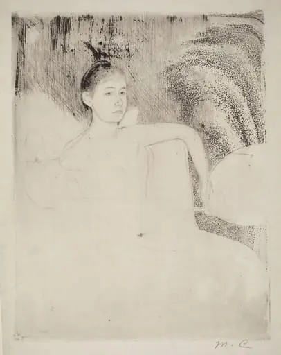 Mimi Holding a Japanese Fan, by Mary Cassatt