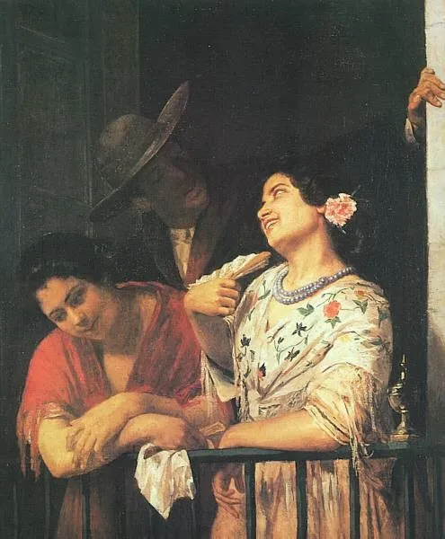 On the Balcony, by Mary Cassatt, oil, 1873