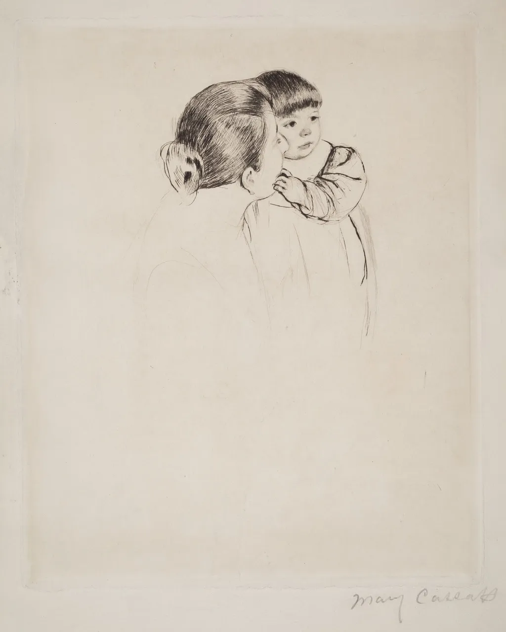 Peasant Mother and Child, by Mary Cassatt, ink, 1894