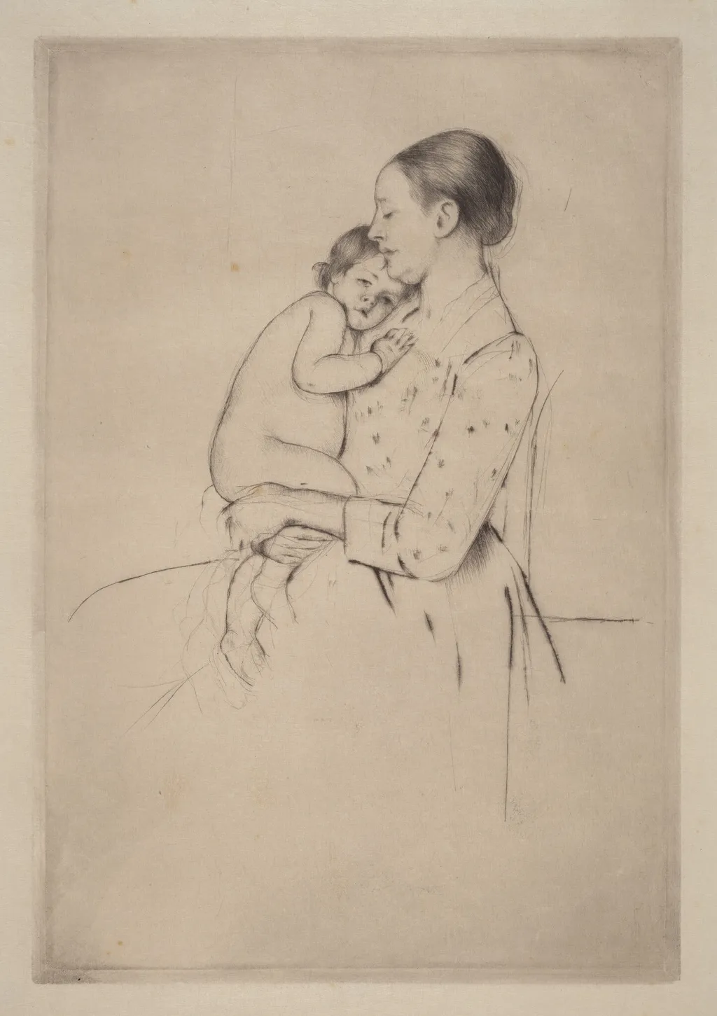 Quietude, by Mary Cassatt, ink, 1891