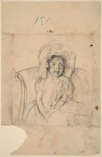 Smiling Margot Wearing a Ruffled Bonnet, by Mary Cassatt
