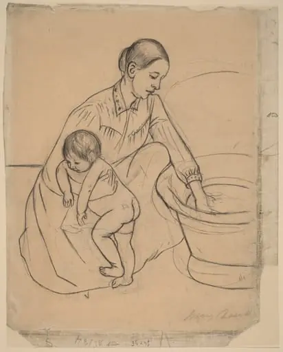 The Bath [recto], by Mary Cassatt