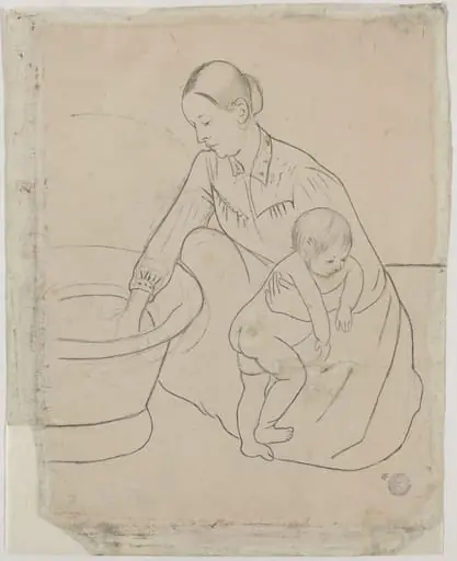 The Bath [verso], by Mary Cassatt