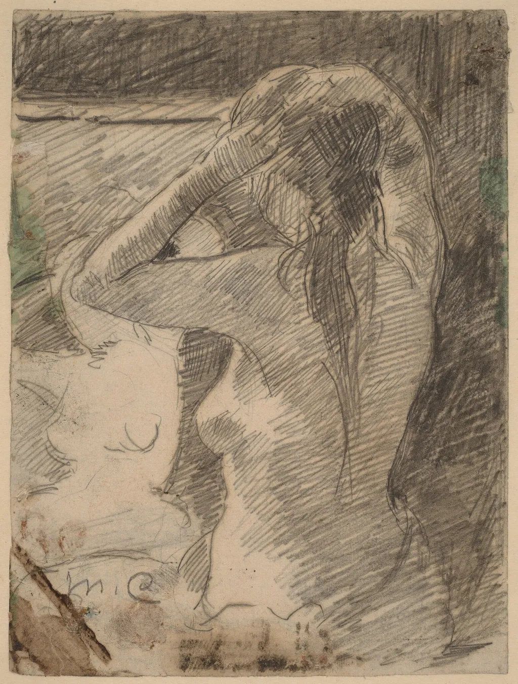 The Coiffure, by Mary Cassatt, graphite, 1891