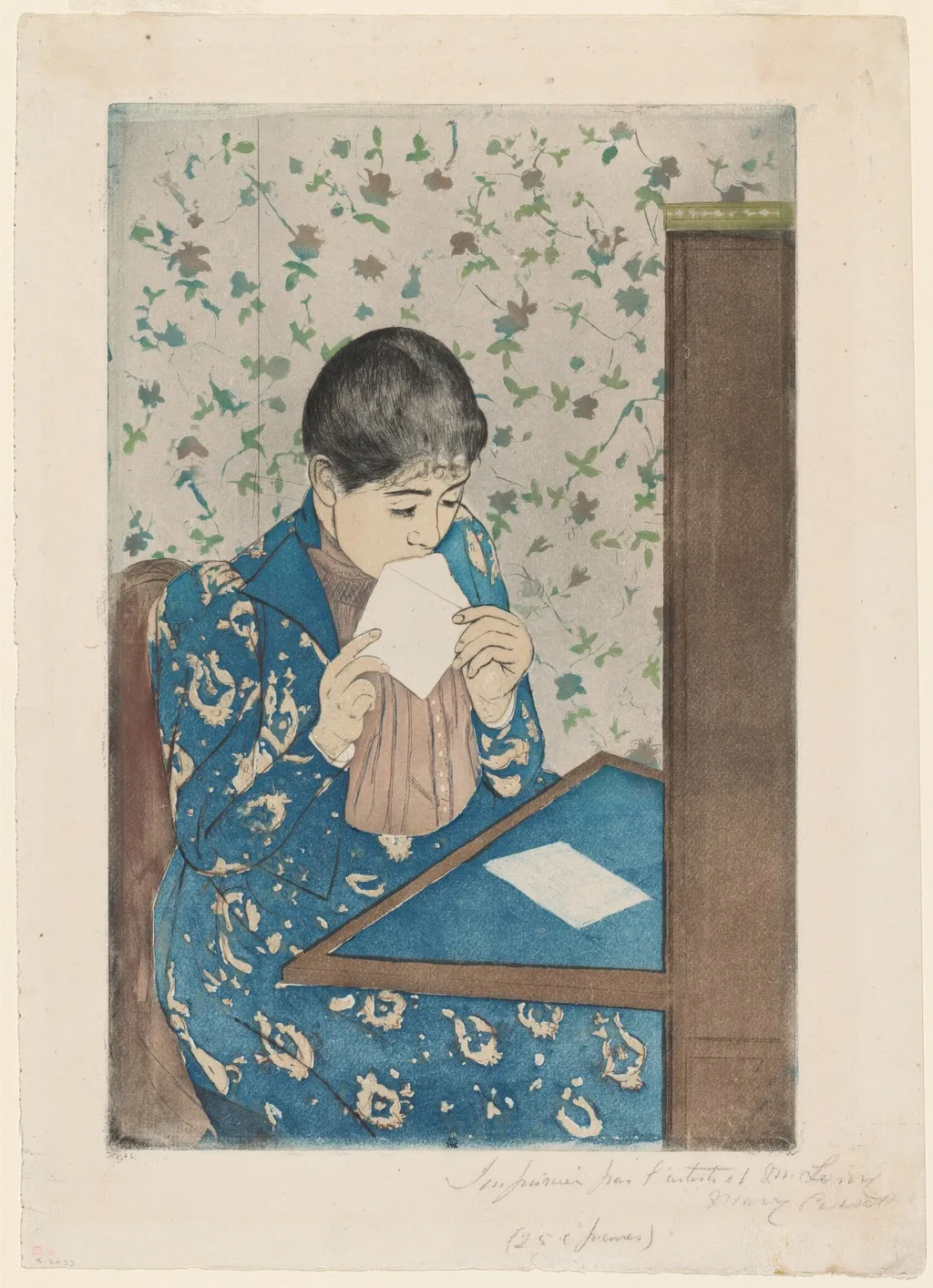 The Letter, by Mary Cassatt, ink, 1890