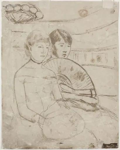 The Loge [verso], by Mary Cassatt
