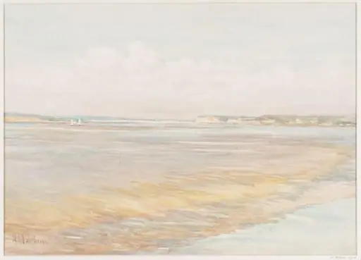 The Mouth of the Seine. Shore scene at low tide, by Mary Cox Palethorpe