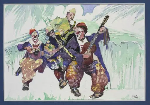 Chocolate & Company, The Rastelli Clowns, appearing as a speciality act in the pantomime Robinson Crusoe, Bristol Hippodrome, 1969., by Mary Hardy Grierson