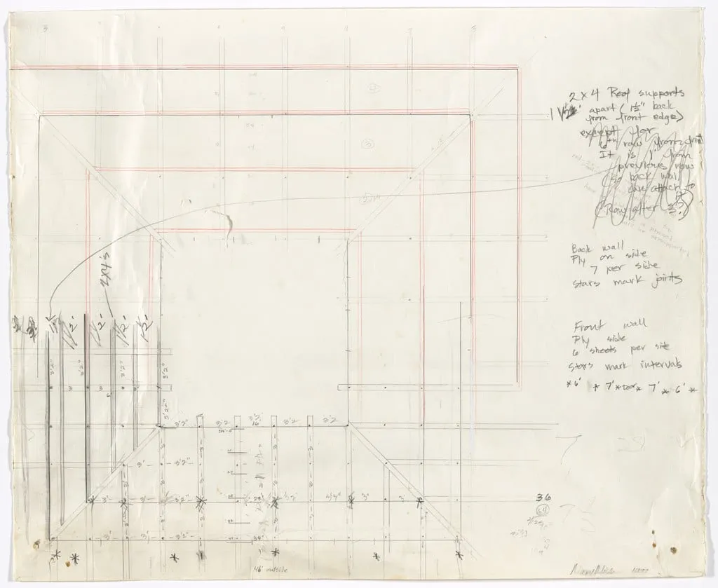 Untitled, by Mary Miss, graphite, 1977