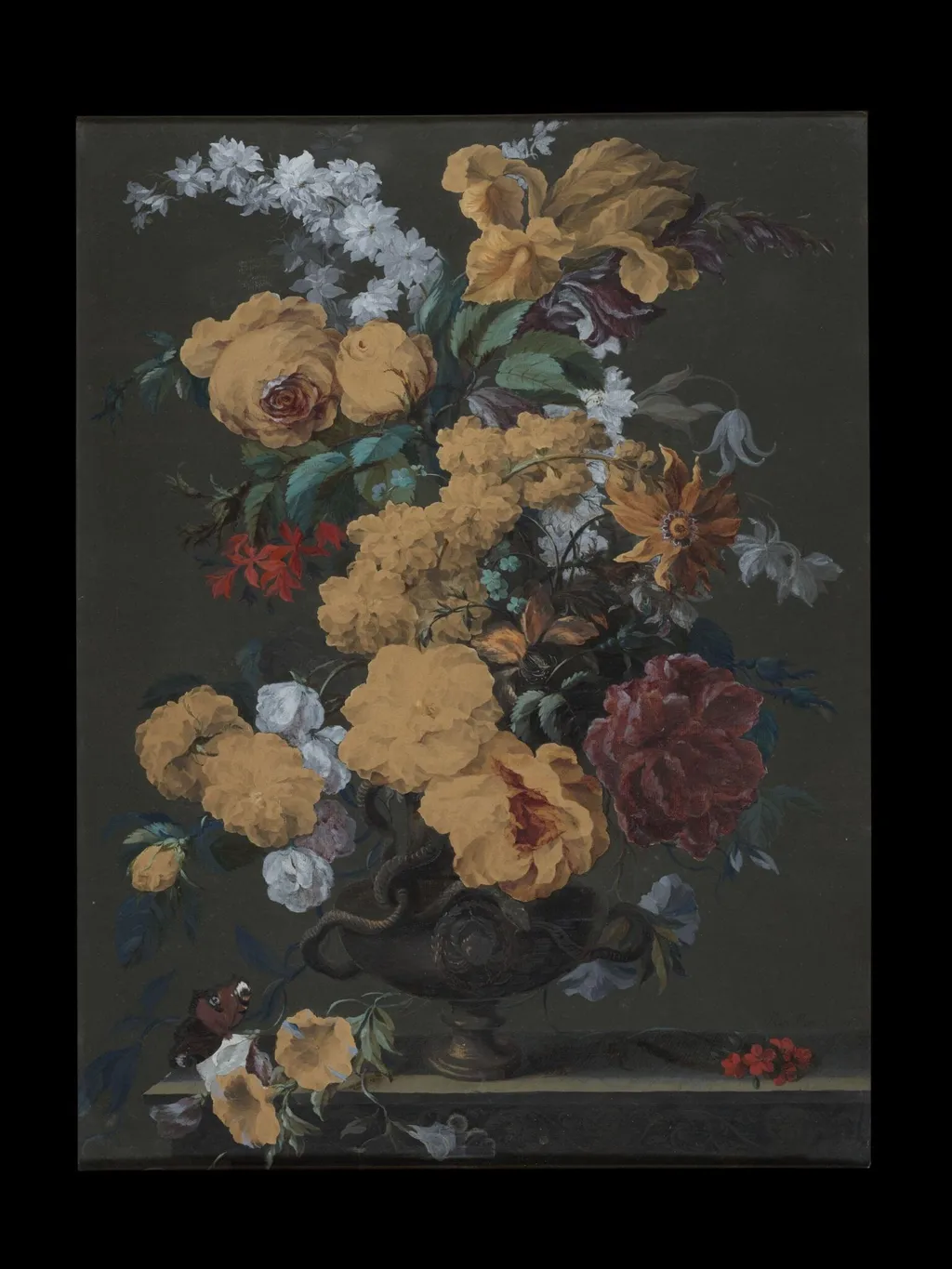 Flowers in a Vase, by Mary RA Moser, watercolor, 1767